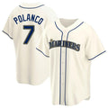 Custom #7 Cream SEA Baseball Shirt Top