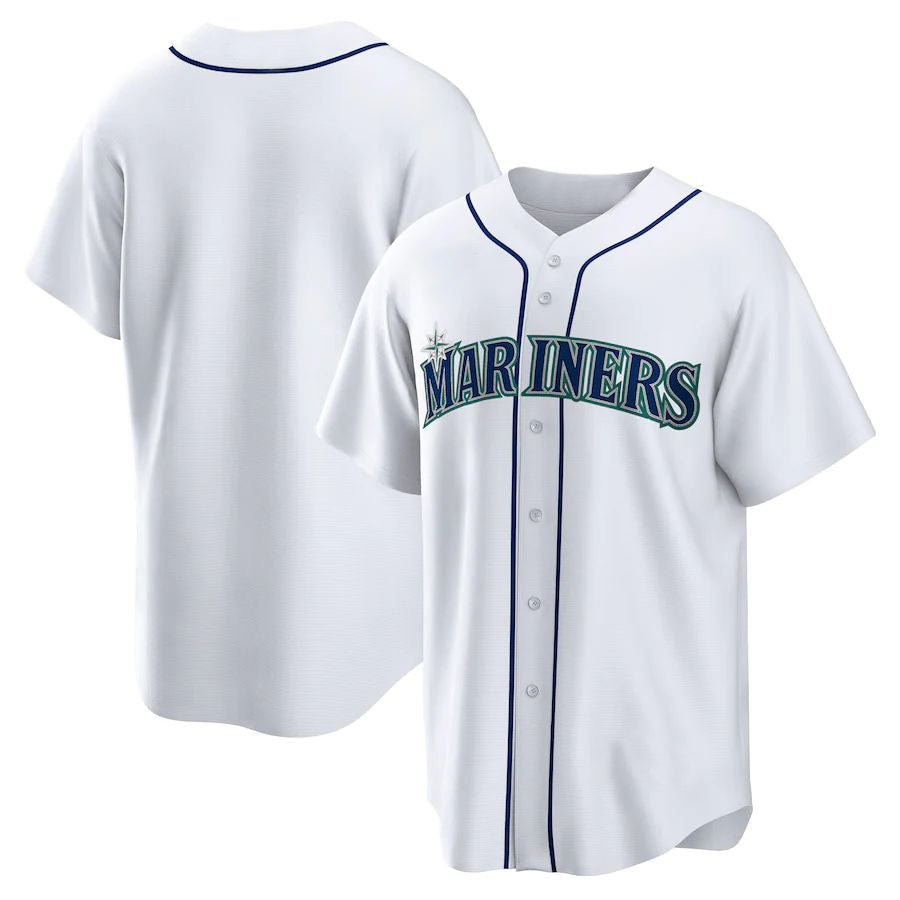 S.Mariners Blank Player White Home Replica Team Baseball Jerseys