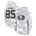 SF.49ers #85 George Kittle Player Arctic Camo Salute to Service Hoodies Football Jerseys
