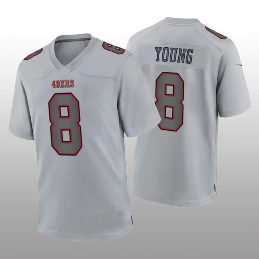 Custom #8 Gray SF Football Shirt Top