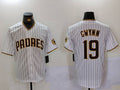 S.Diego Padres #19 Tony Gwynn Player White Team Logo Stitched Cool Base Baseball Jerseys