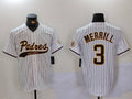 S.Diego Padres #3 Jackson Merrill White Player Jersey Cool Base Stitched Baseball Jerseys