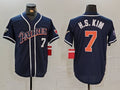 S.Diego Padres #7 Ha Seong Kim Navy Player Number Cooperstown Cool Base Stitched Baseball Jerseys
