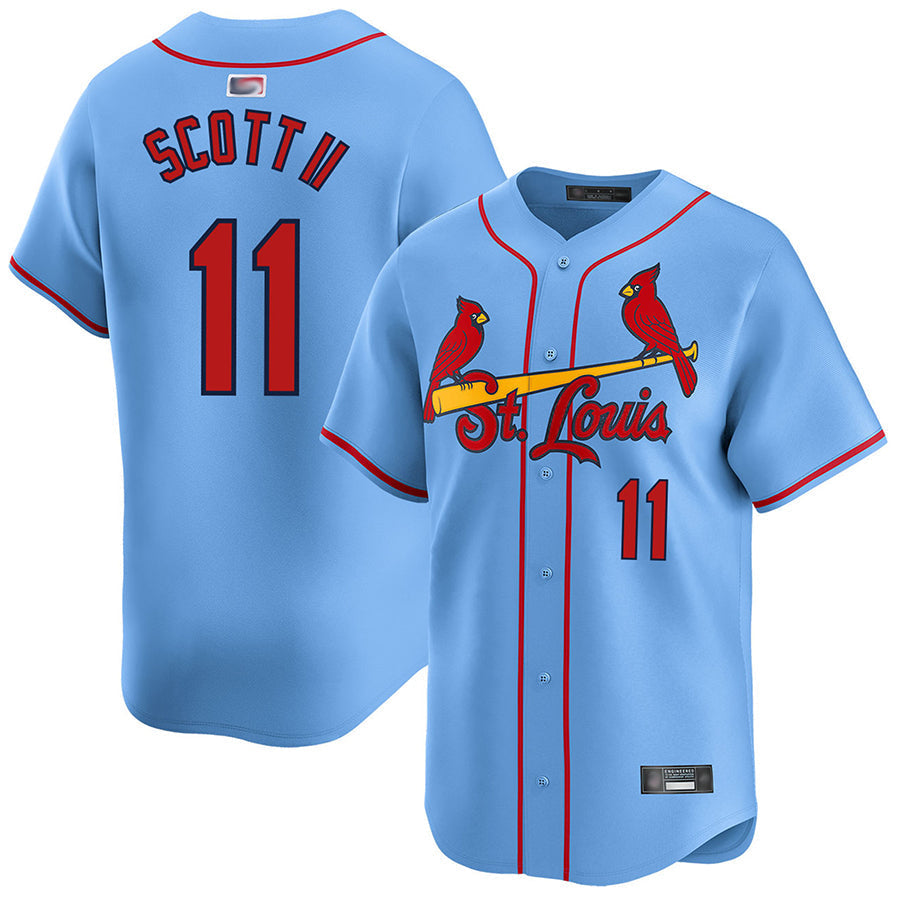 St.Louis Cardinals #11 Victor Scott II Player Light Blue Limited Baseball Jerseys