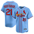 St.Louis Cardinals #21 Lars Nootbaar Player Light Blue Limited Home Baseball Jerseys
