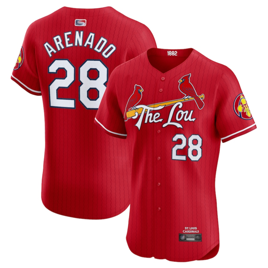 Custom #28 Red City Connect STL Baseball Shirt Top