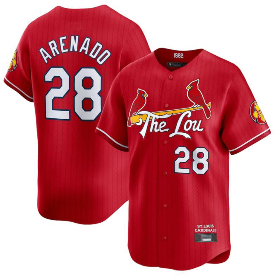 Custom #28 Red City Connect STL Baseball Shirt Top
