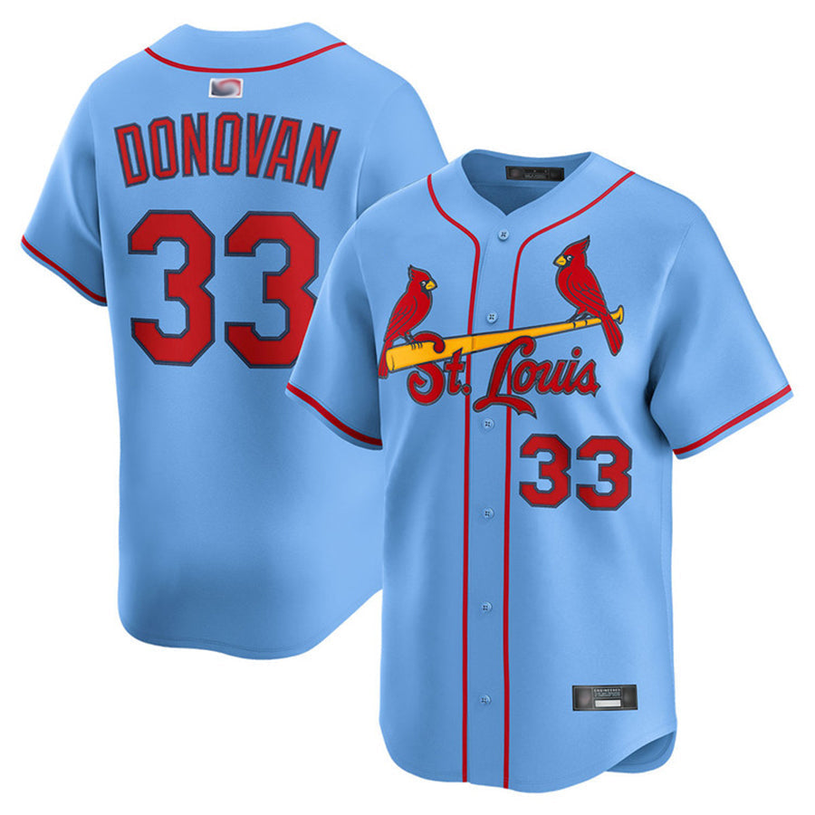Custom #33 Light Blue STL Baseball Shirt Top