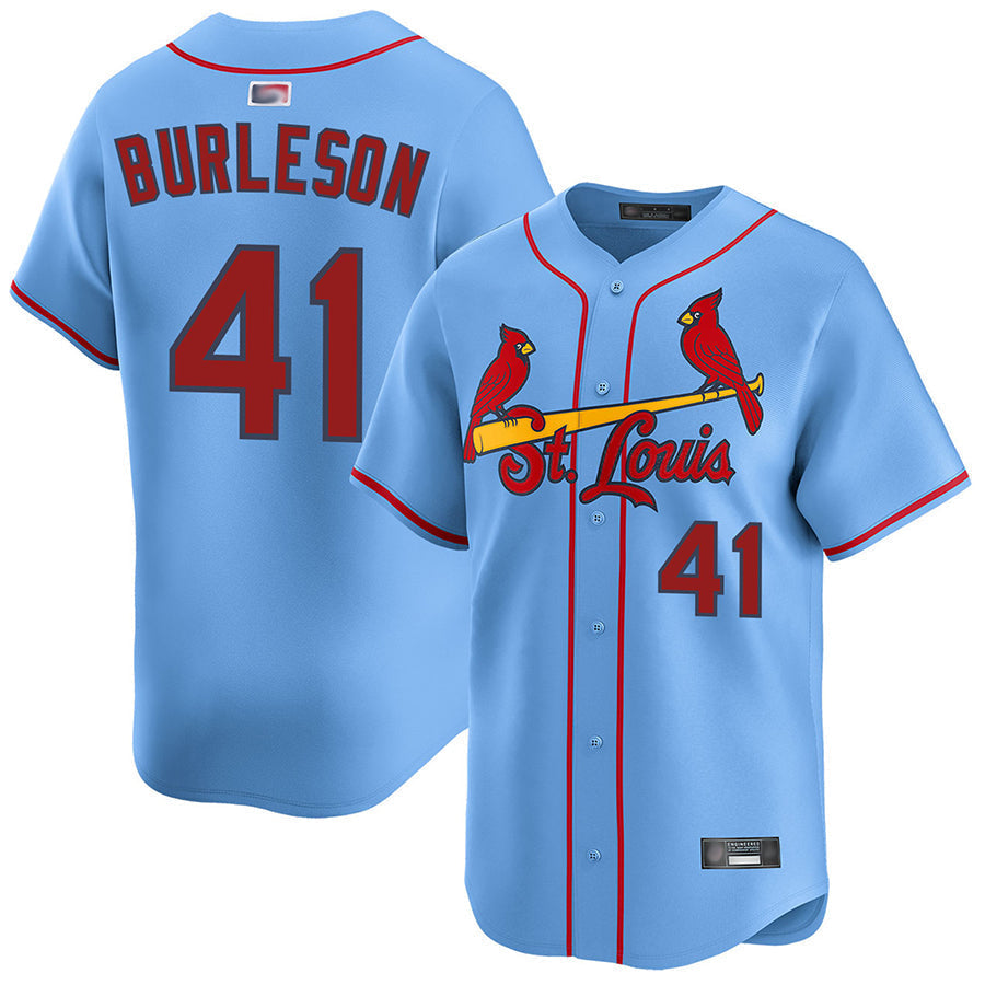 St.Louis Cardinals #41 Alec Burleson Player Light Blue Limited Baseball Jerseys