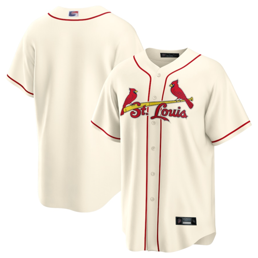 St.Louis Cardinals Blank Player Cream Replica Team Baseball Jerseys