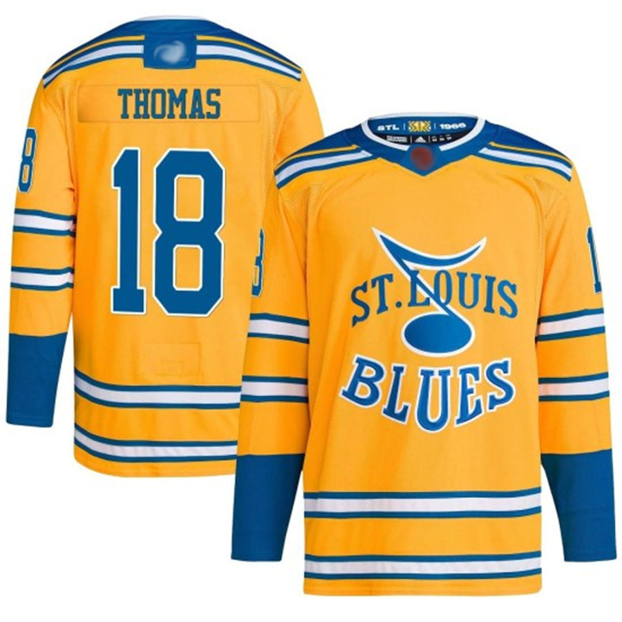 Custom #18 Yellow STL Hockey Shirt Top