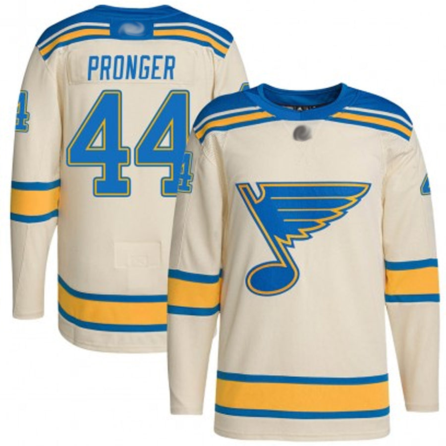 Custom #44 Cream STL Hockey Shirt Top
