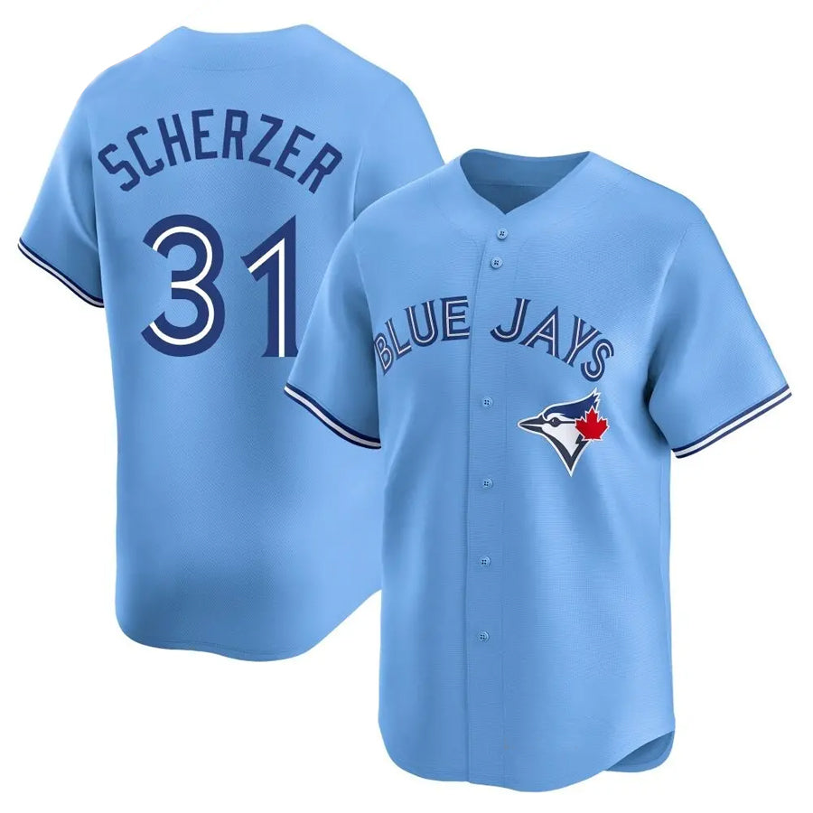 T.Blue Jays #31 Max Scherzer Player Blue Limited Home Game Baseball Jerseys