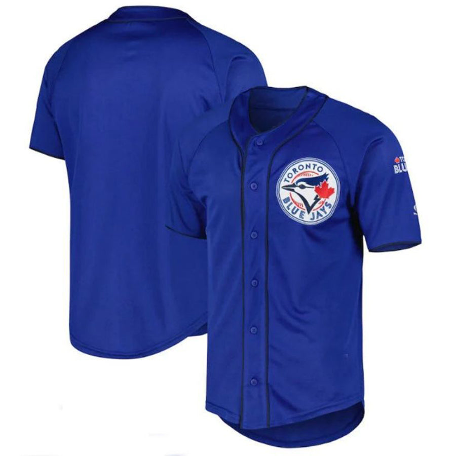 T.Blue Jays Blank Player Button-Up Royal Baseball Jerseys