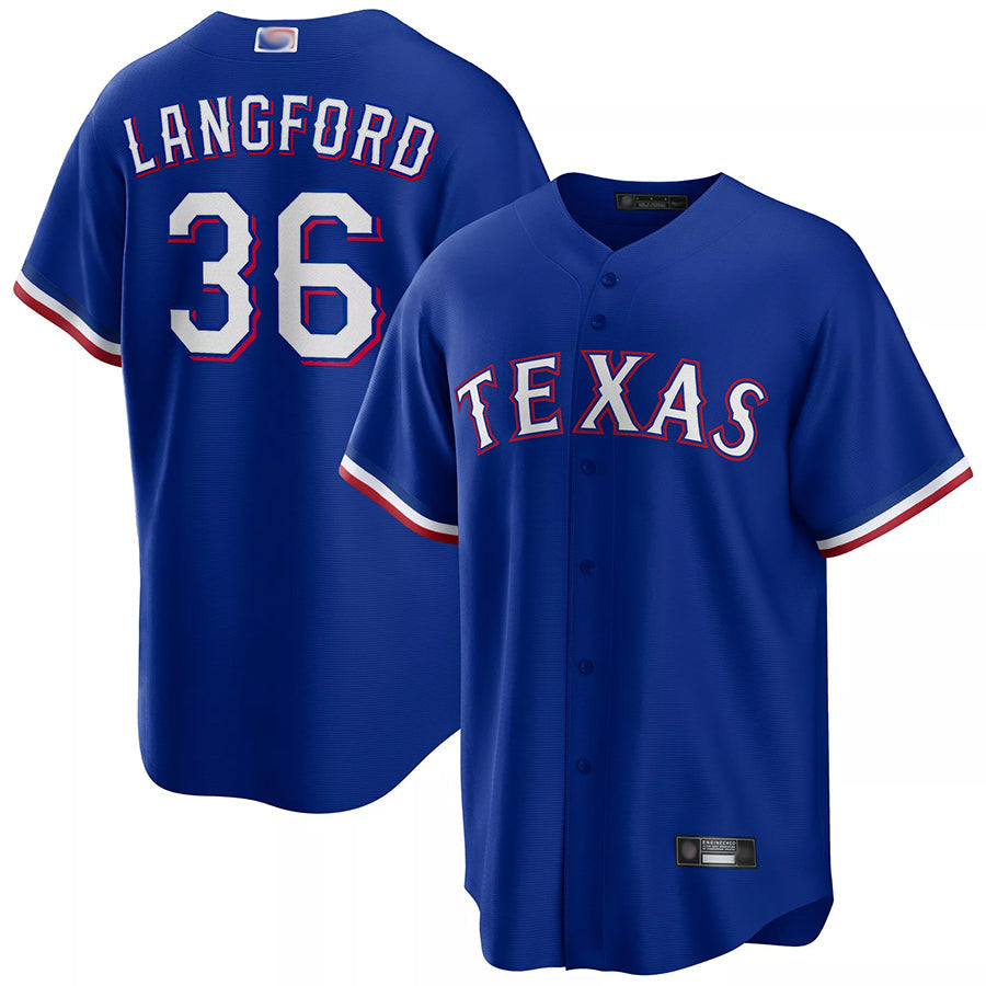 Custom #36 Royal TEX Baseball Shirt Top