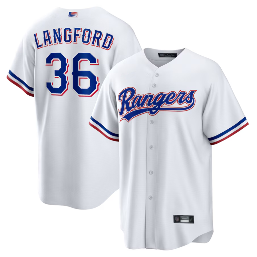 Custom #36 White TEX Baseball Shirt Top