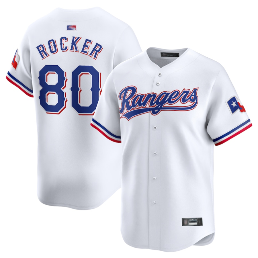 Custom #80 White TEX Baseball Shirt Top