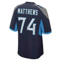 T.Titans #74 Bruce Matthews Player Navy Home Game Football Jerseys