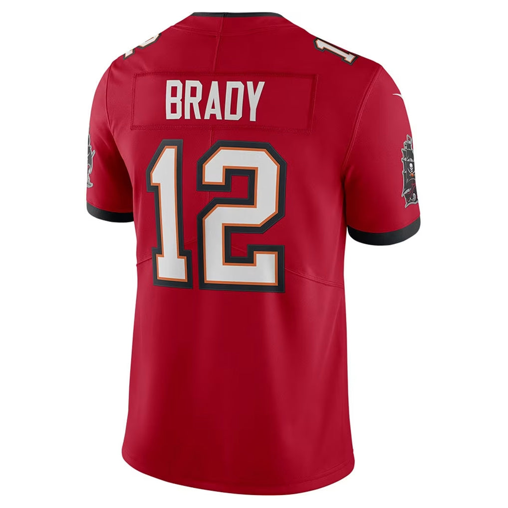 Custom #12 Red TB Football Shirt Top
