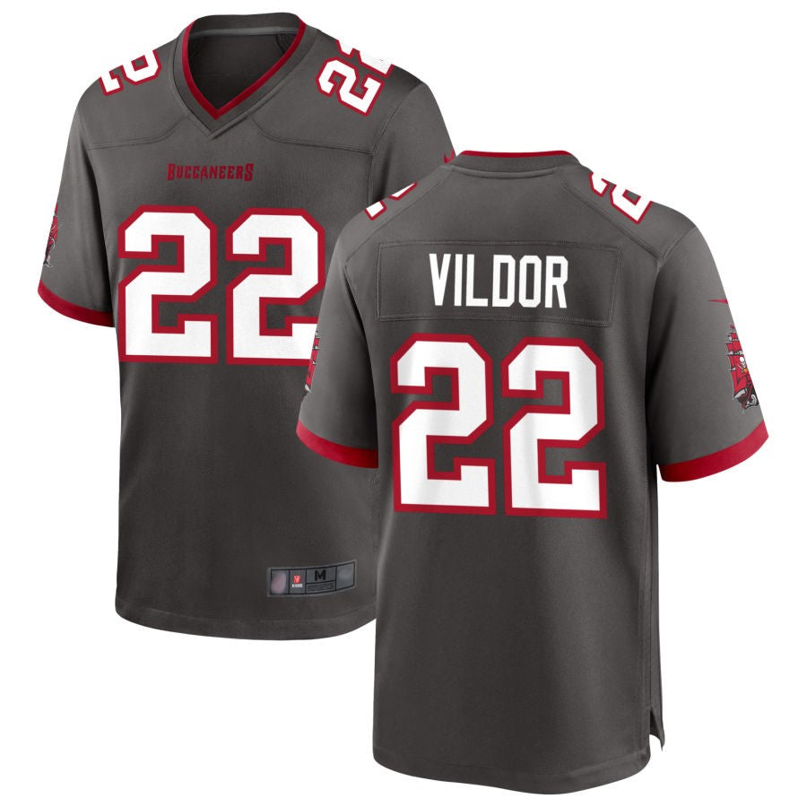TB.Buccaneers #22 Kindle Vildor Player Pewter Game Football Jerseys