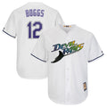 Custom #12 White TB Baseball Shirt Top