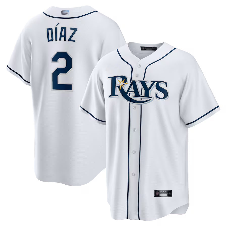 Custom #2 White TB Baseball Shirt Top