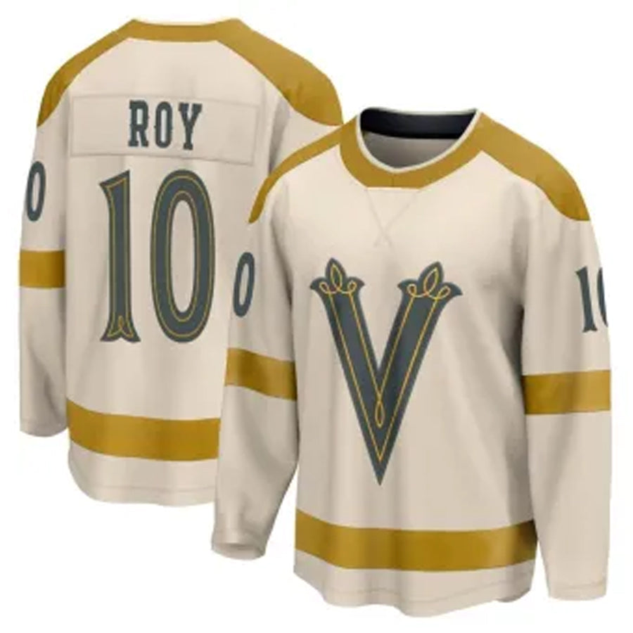 Custom #10 Cream VGK Hockey Shirt Top