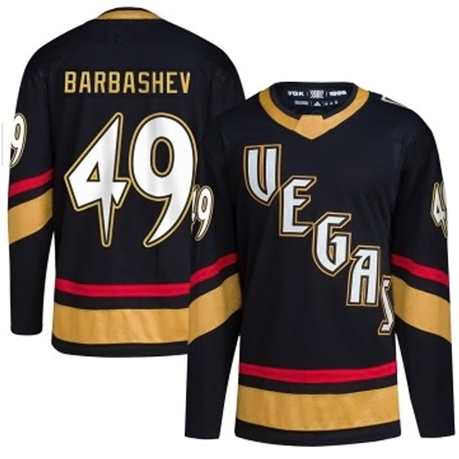 Custom #49 Black Retro VGK Hockey Shirt Top
