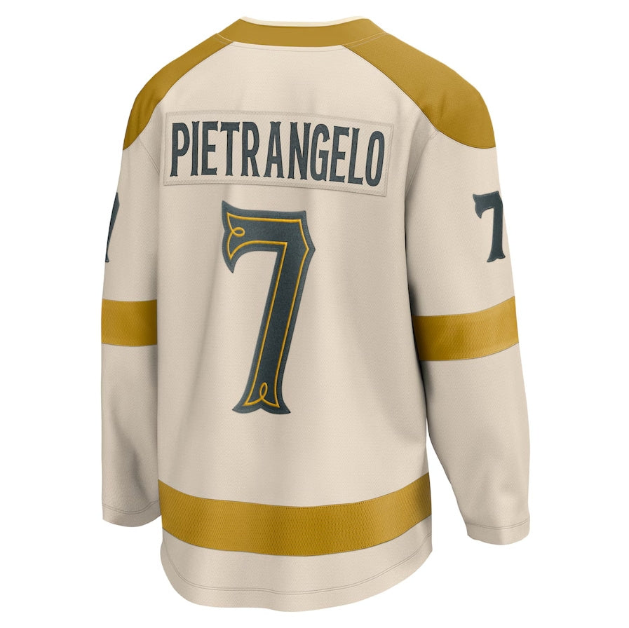 Custom #7 Cream VGK Hockey Shirt Top