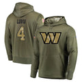 W.Commanders #4 Frankie Luvu Player Olive Salute to Service Hoodies Football Jerseys