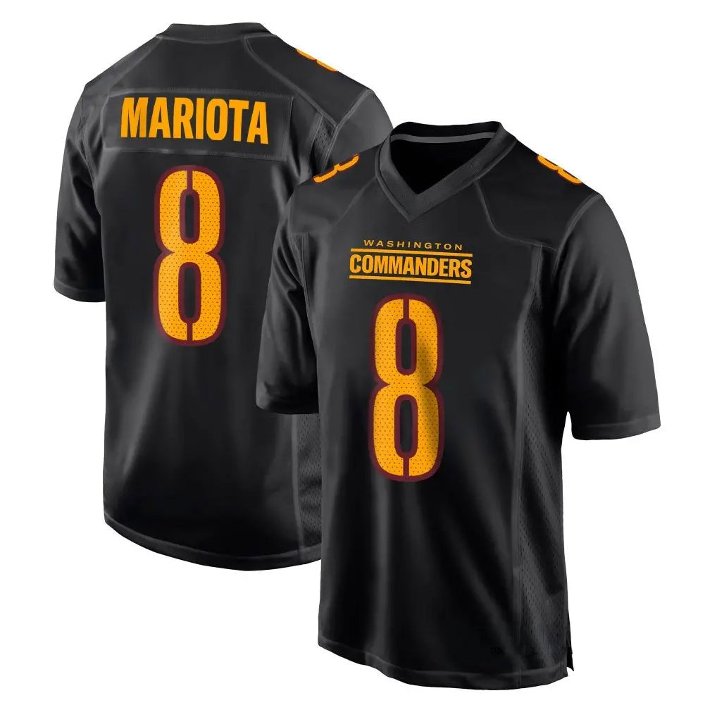 Custom #8 Black WAS Football Shirt Top