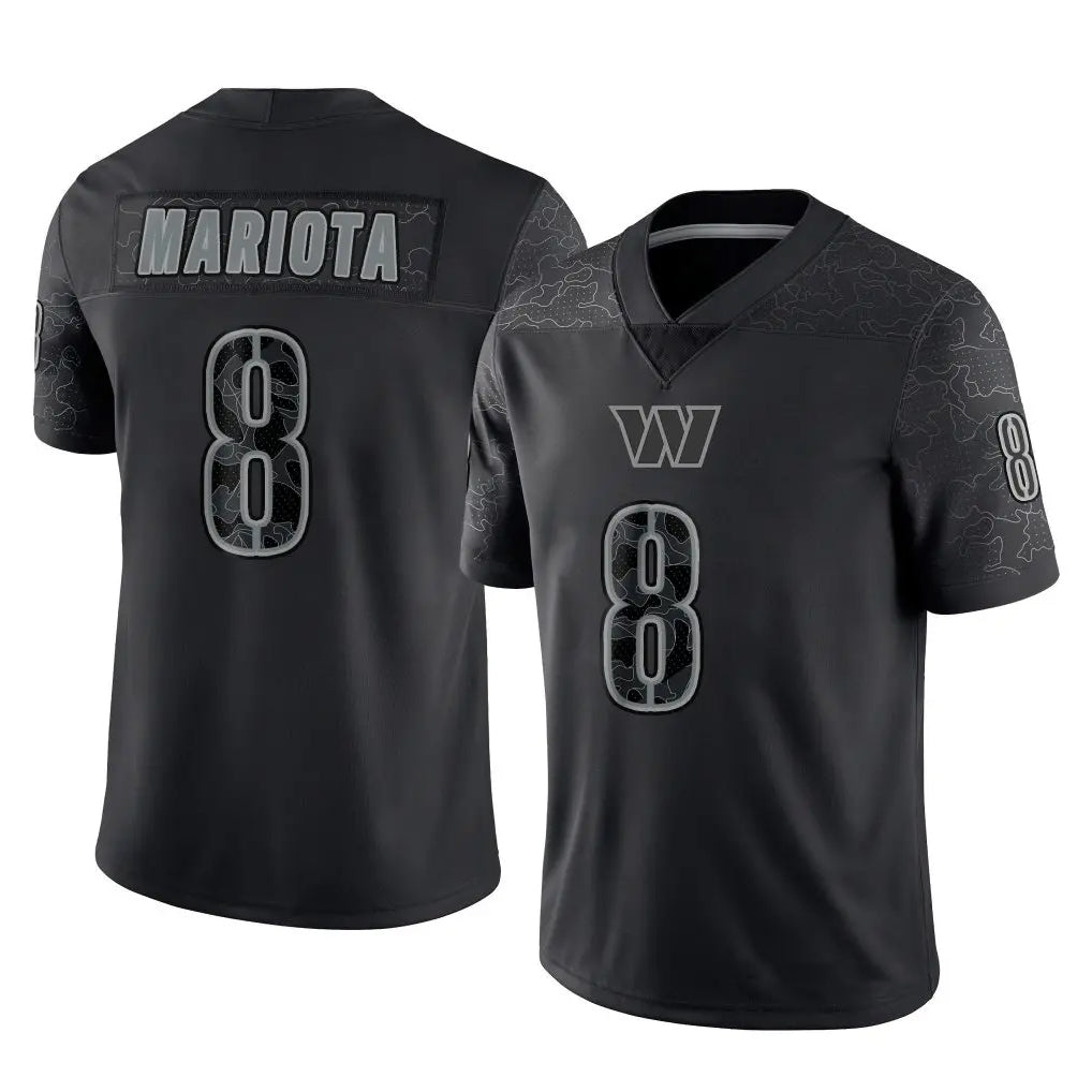Custom #8 Black WAS Football Shirt Top
