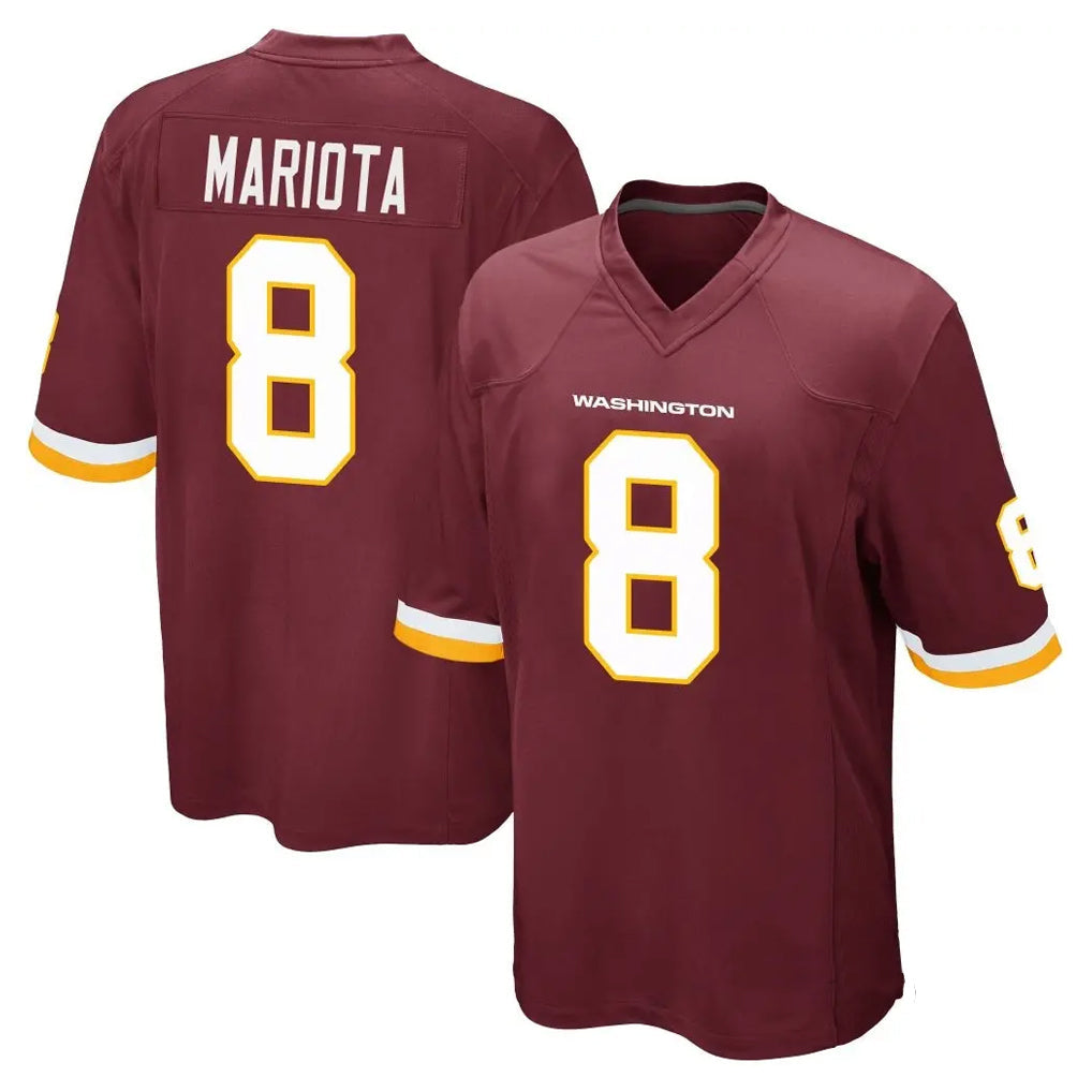 Custom #8 Burgundy WAS Football Shirt Top
