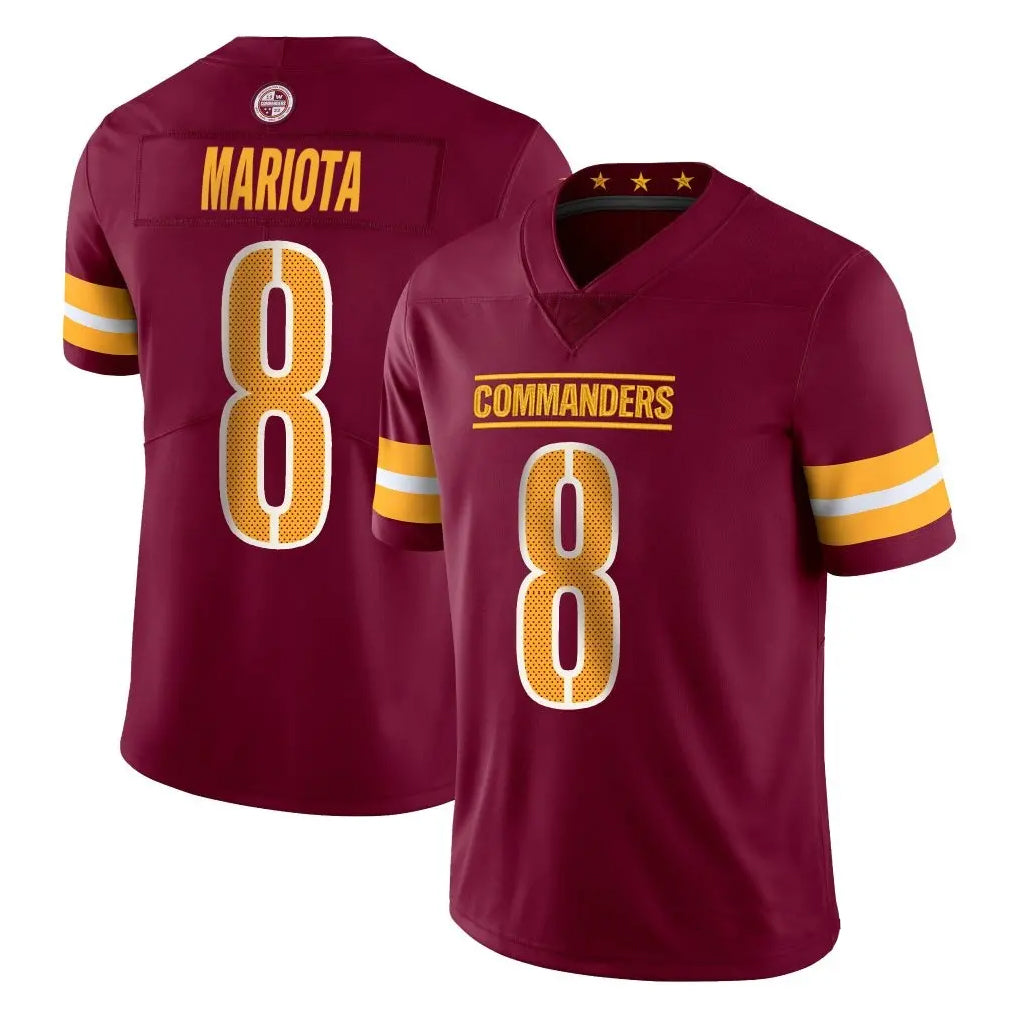 Custom #8 Burgundy WAS Football Shirt Top