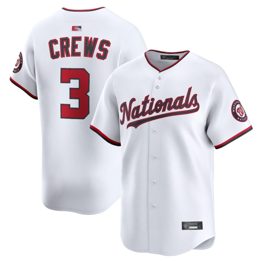 Custom #3 White WSH Baseball Shirt Top