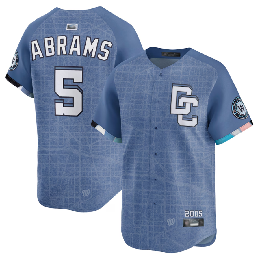 Custom #5 Blue City Connect WSH Baseball Shirt Top