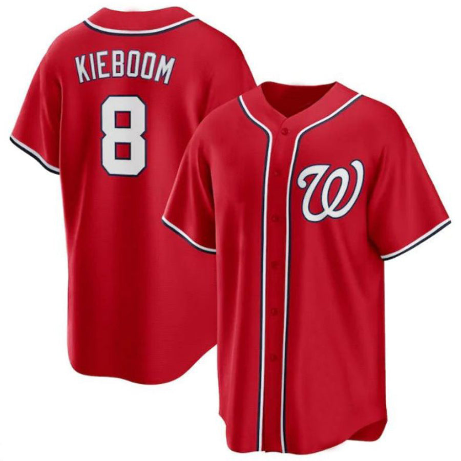 Custom #8 White WSH Baseball Shirt Top