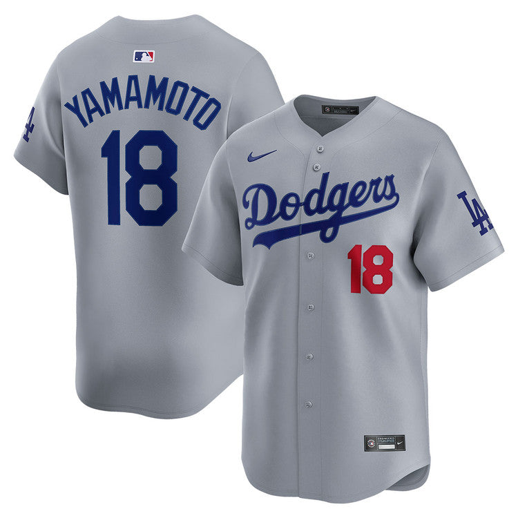 Yoshinobu Yamamoto Los Angeles Dodgers Alternate Road Limited Jersey - Gray